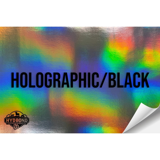 Indestructible Holographic/Black Leatherette Sheet – 12"x24" UltraHyd® Series | Hydbond™