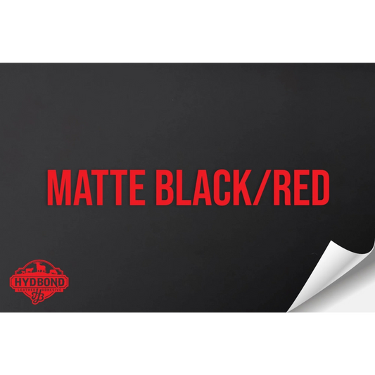 Indestructible Matte Black/Red Leatherette Sheet – 12"x24" UltraHyd® Series | Hydbond™
