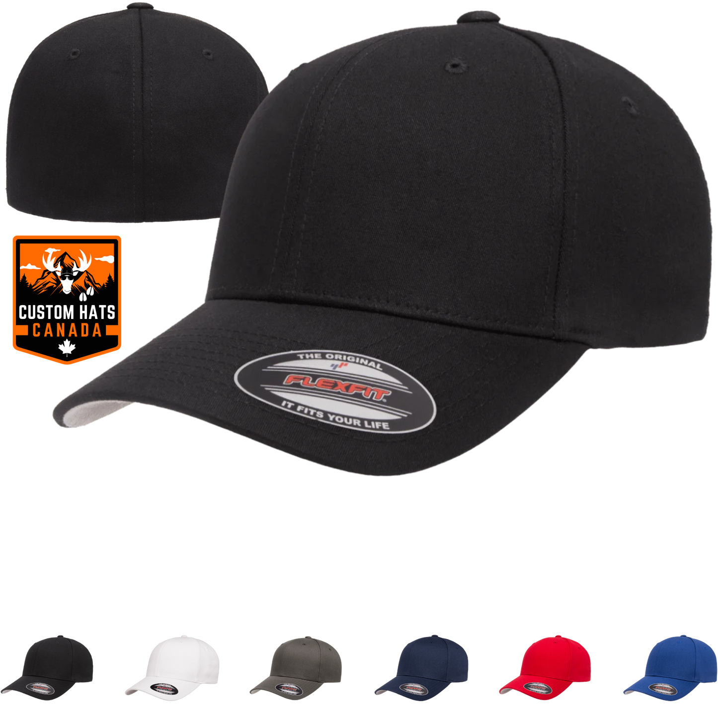 Custom Flexfit 5001 V-Flexfit Cotton Twill Fitted Cap