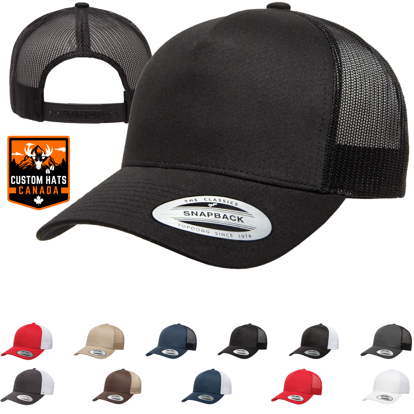 Custom Yupoong Classics® 6506 5-Panel Retro Adjustable Trucker Cap