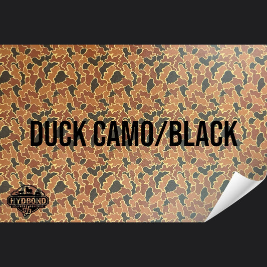 Indestructible UV Printed Duck Camo/Black Leatherette Sheet – 12"x24" UltraHyd® Series | Hydbond™