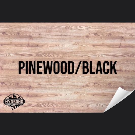 Indestructible UV Printed Pinewood/Black Leatherette Sheet – 12"x24" UltraHyd® Series | Hydbond™